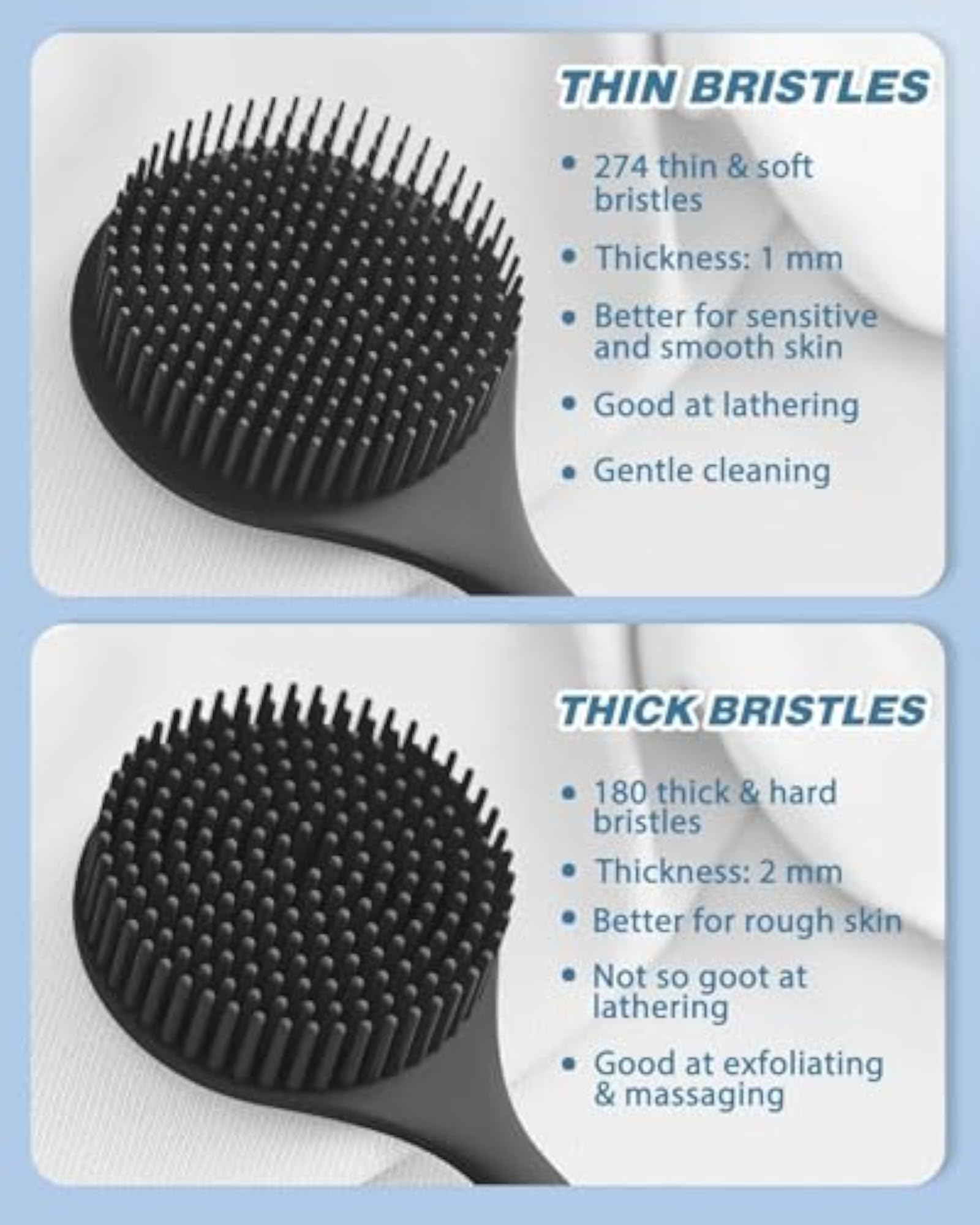 Premium Soft Silicone Back Scrubber with Long Handle